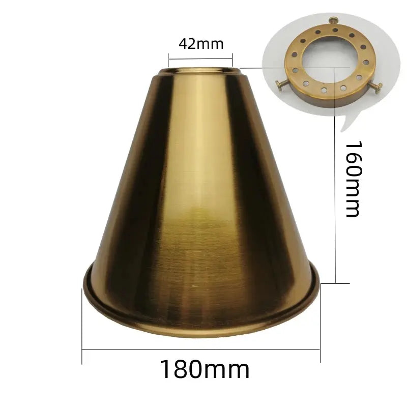 Lampe de chevet - Abat-jour de Lampe en Métal Industriel (Laiton Antique, Diverses Finitions, Trou de 42mm) Lampadia