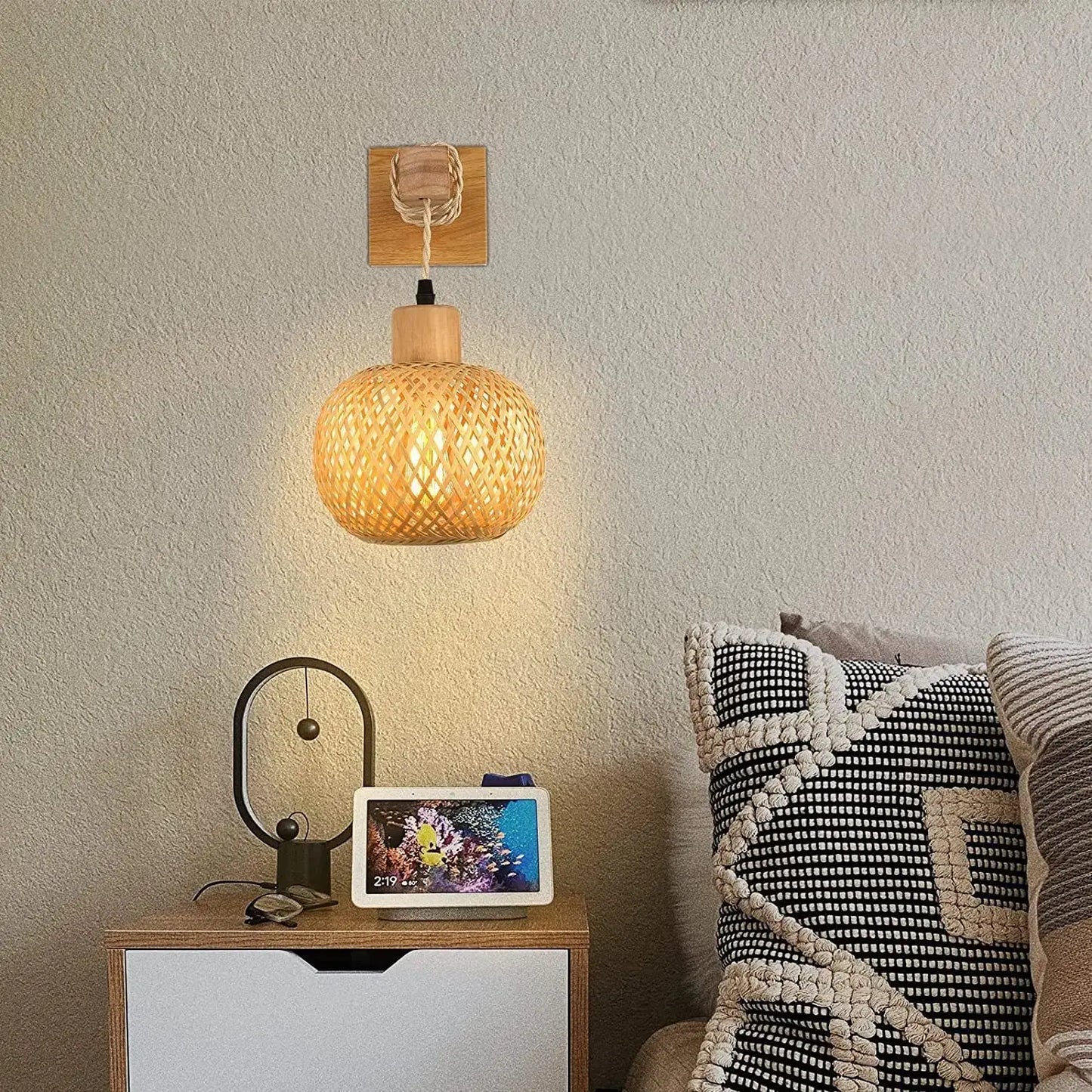 Lampe de chevet - Applique Murale Moderne en Bambou Lampa-dia
