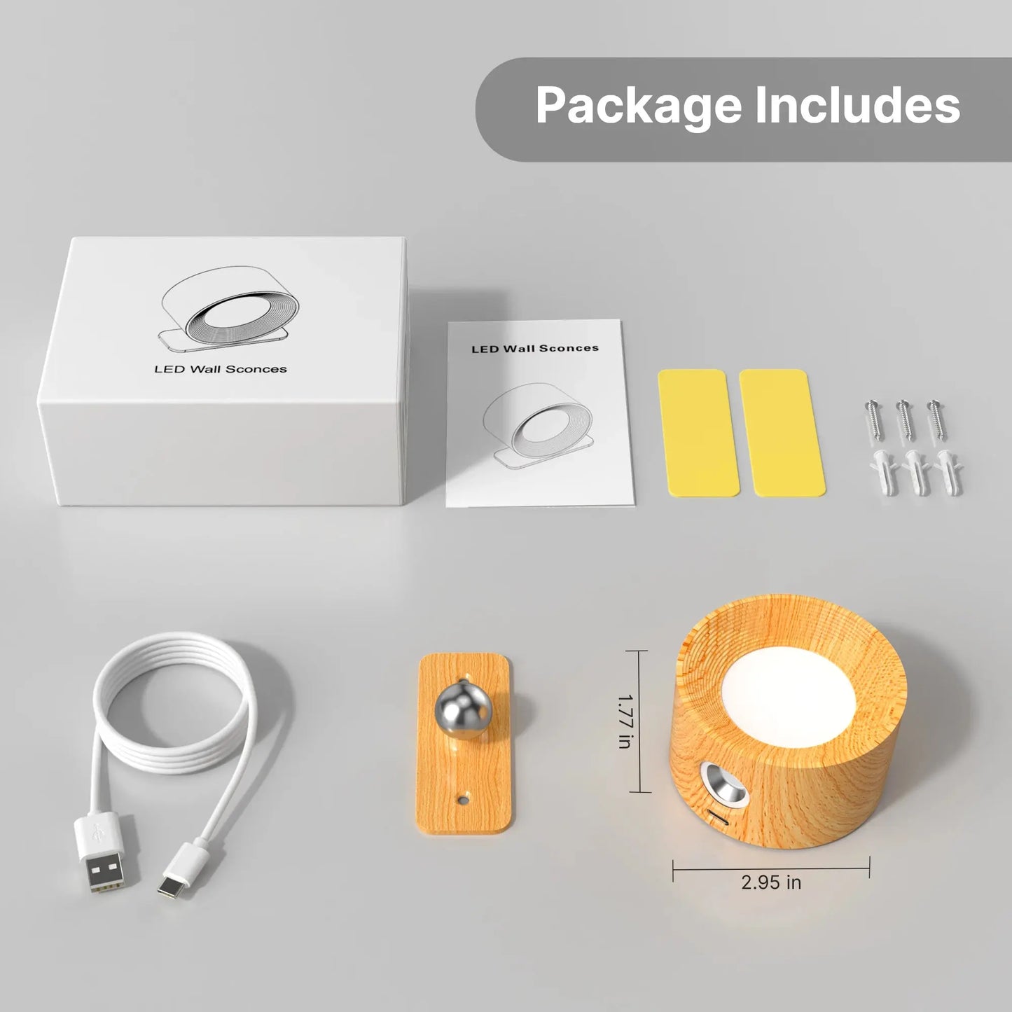 Lampe de chevet - Applique murale de chevet LED orientable Bois Lampadia