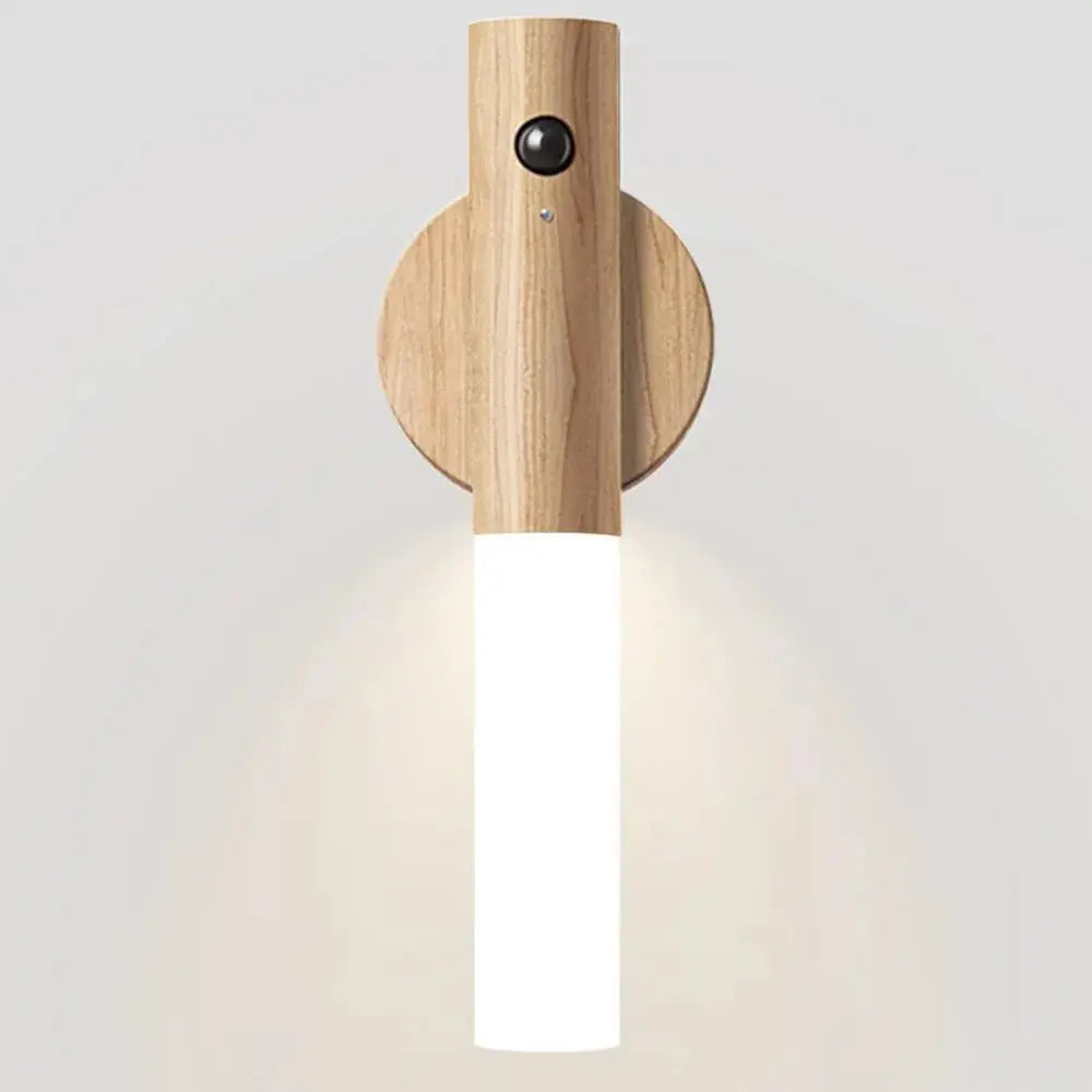 Lampe de chevet - Appliques Murales à Détecteur de Mouvement Rechargeables - Sans Fil, LED, Bois Lampadia