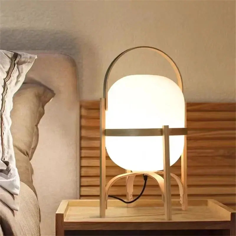 Lampe de chevet - Japonaise E27 en bois - Style minimaliste Lampadia