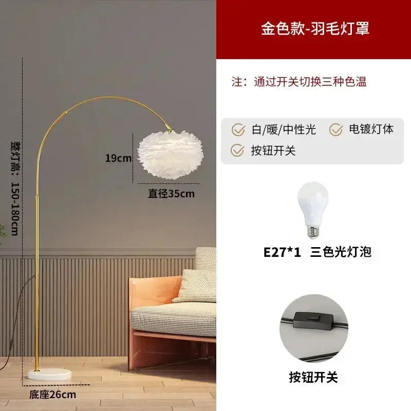 Lampe de chevet - Lampadaire Arc Moderne - E27, LED, Intensité Variable, 11-15W, 90-260V, Multi-Couleurs Lampadia