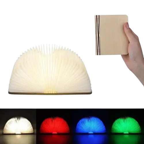 Lampe de chevet - Livre - 5 Couleurs, Rechargeable, 3W, Veilleuse, Lampe de Lecture, Décoration Intérieure Lampadia