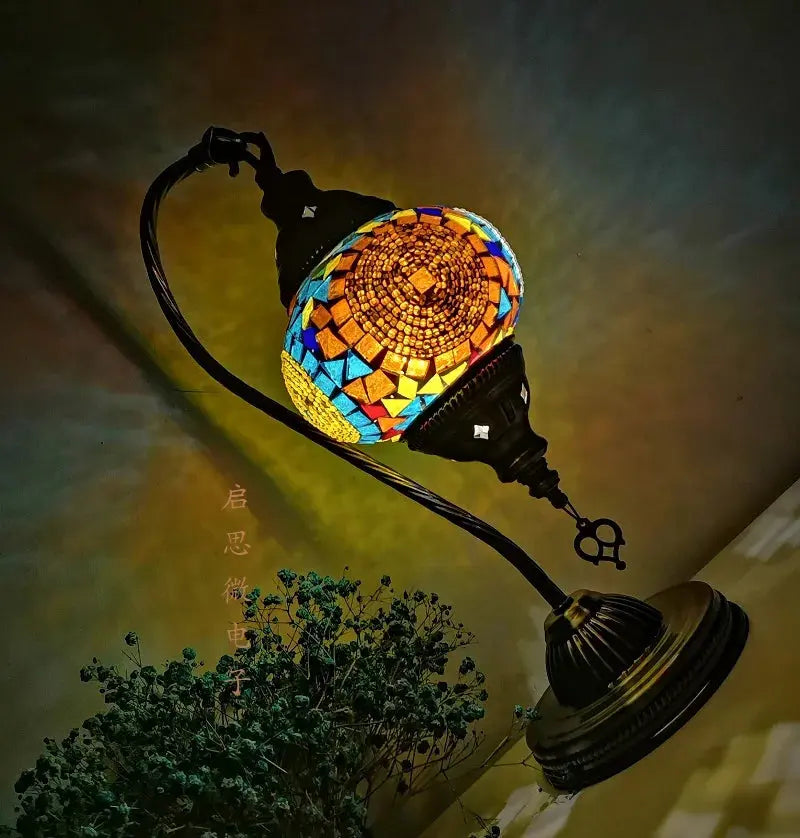 Lampe de chevet - Mosaïque Turque - Style Vintage Art Déco, Fait Main Lampadia