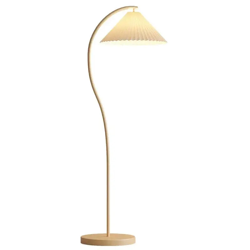 Lampe de chevet Plissé en Bois Massif - Abat-jour en Tissu Lampa-dia