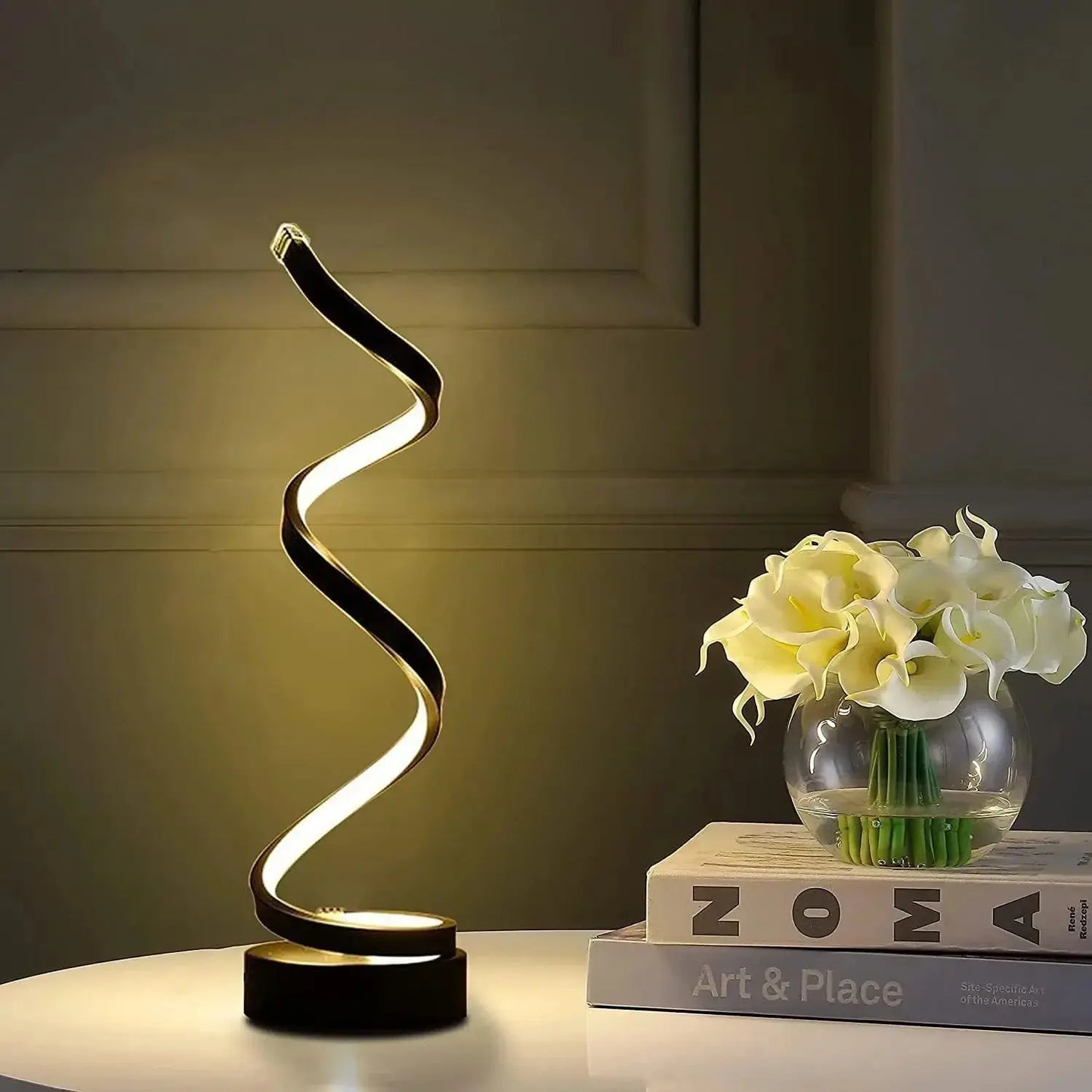 Lampe de chevet Spirale LED Moderne - Design Original, 5V, USB, Décoration Intérieure Lampadia