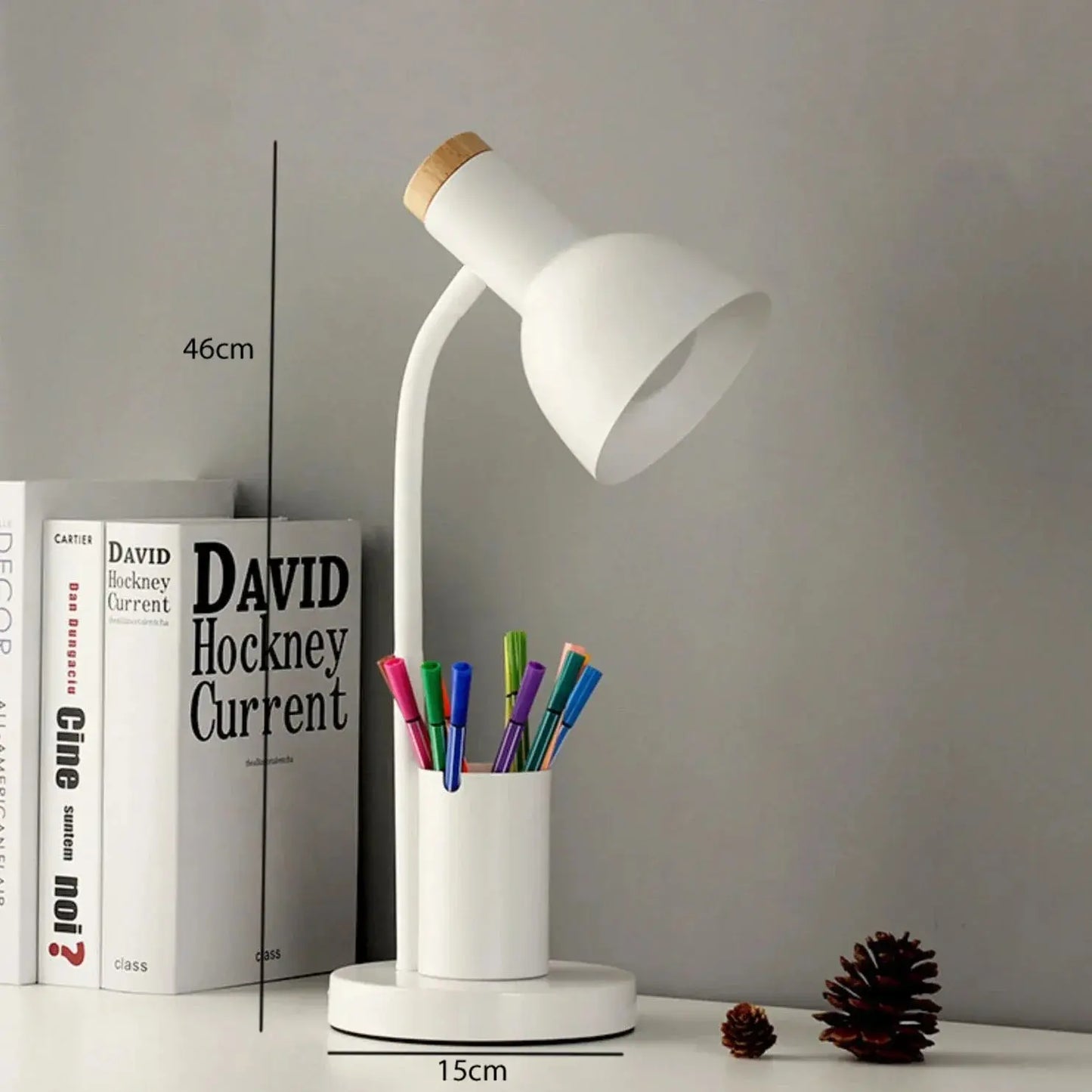 Lampe de chevet - Style Contemporain, Porte-crayon, Support Téléphone Lampadia