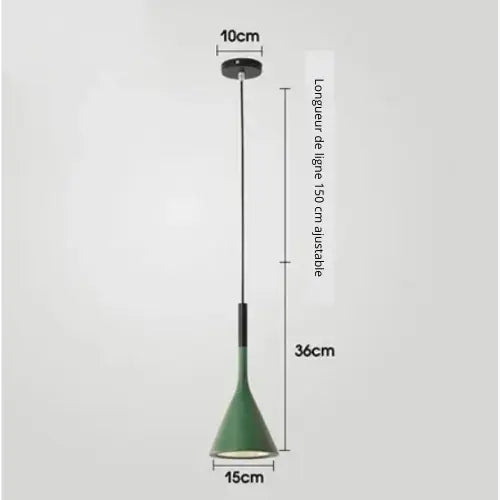 Lampe de chevet - Suspension LED Conique Design Nordique Moderne, E27 Lampadia