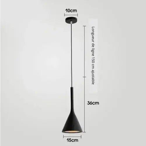 Lampe de chevet - Suspension LED Conique Design Nordique Moderne, E27 Lampadia