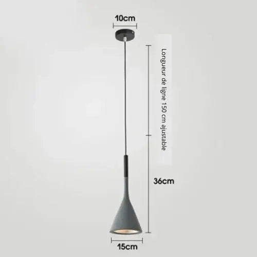 Lampe de chevet - Suspension LED Conique Design Nordique Moderne, E27 Lampadia