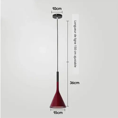 Lampe de chevet - Suspension LED Conique Design Nordique Moderne, E27 Lampadia