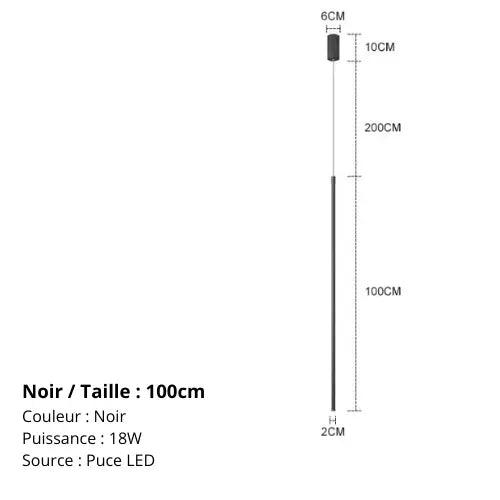 Lampe de chevet - Suspension LED Linéaire Moderne - Minimaliste Lampadia