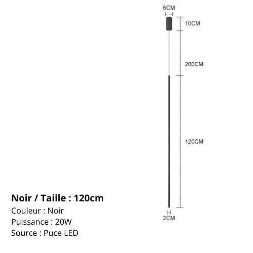 Lampe de chevet - Suspension LED Linéaire Moderne - Minimaliste Lampadia