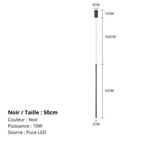 Lampe de chevet - Suspension LED Linéaire Moderne - Minimaliste Lampadia