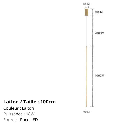 Lampe de chevet - Suspension LED Linéaire Moderne - Minimaliste Lampadia