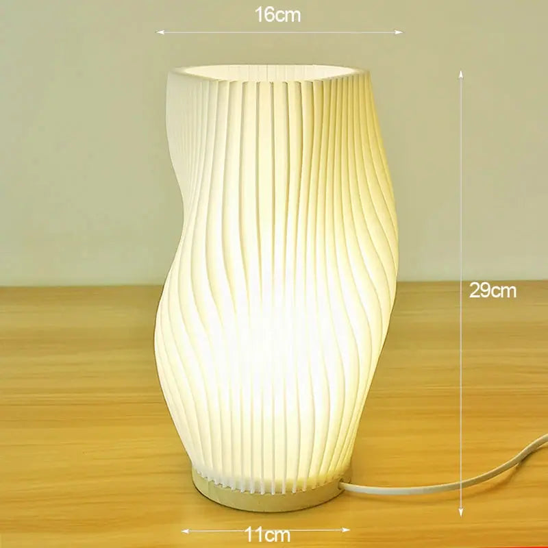 Lampe de chevet Torsadée WHGL Light - Impression 3D PLA, E27/E14, LED, 90-260V, Design Moderne Lampadia