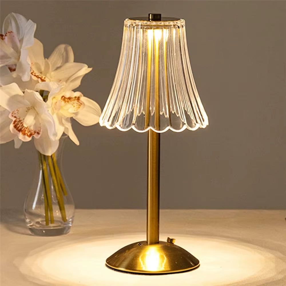 LED Table Lamp Touch Sensor Dimmable Desktop Night Light Rechargeable Wireless Reading Lamp for Hotel Bar Bedroom Decor Light
