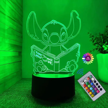 Hot 3D Illusion Stitch Night Light with Remote Control and Smart Touch Room Decor Lamp Birthday Valentine's Day Christmas Gifts Lampadia
