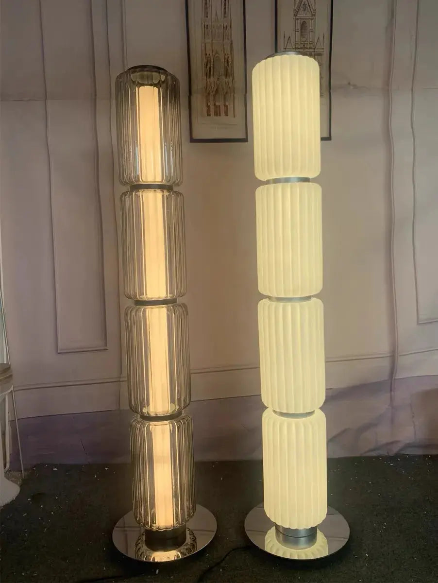 Lampadaire Design Italien - Verre Fumé/Blanc Laitonné Lampa-dia