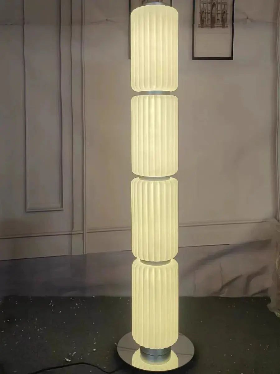 Lampadaire Design Italien - Verre Fumé/Blanc Laitonné Lampa-dia