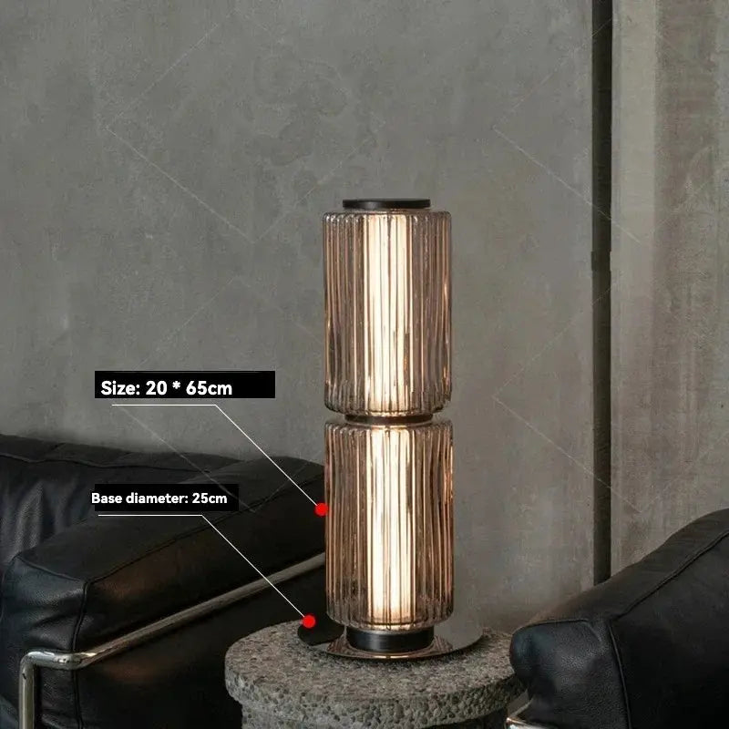Lampadaire Design Italien - Verre Fumé/Blanc Laitonné Lampa-dia