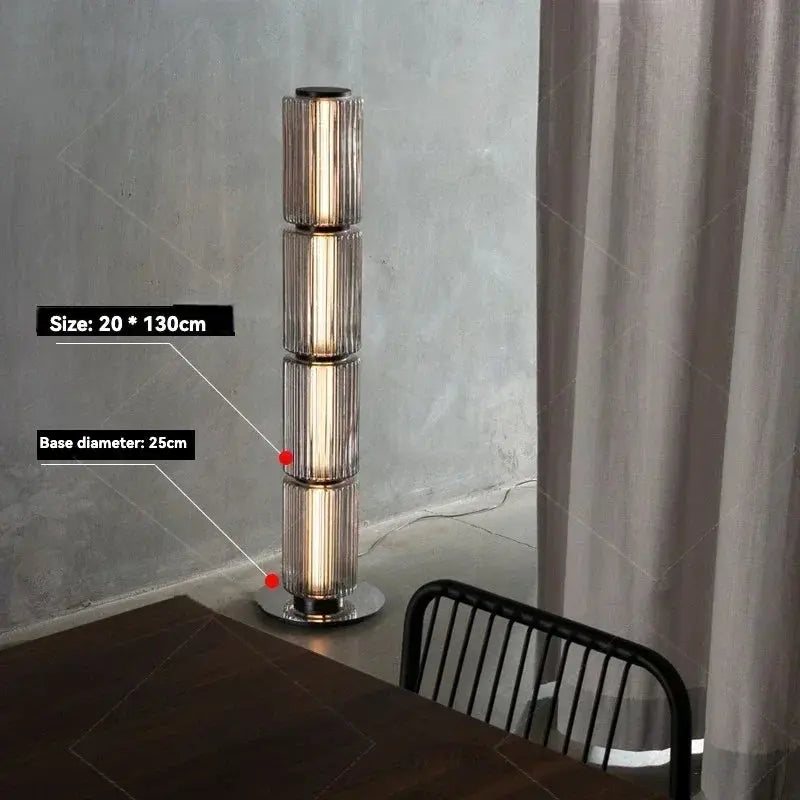 Lampadaire Design Italien - Verre Fumé/Blanc Laitonné Lampa-dia