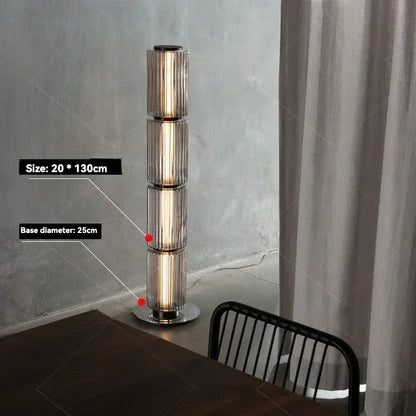 Lampadaire Design Italien - Verre Fumé/Blanc Laitonné Lampa-dia