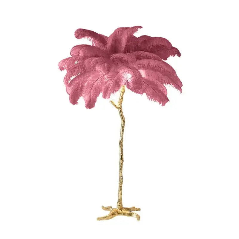 Lampadaire en Plumes d'Autruche - Luxe Nordique, Décoration Intérieure Lampa-dia
