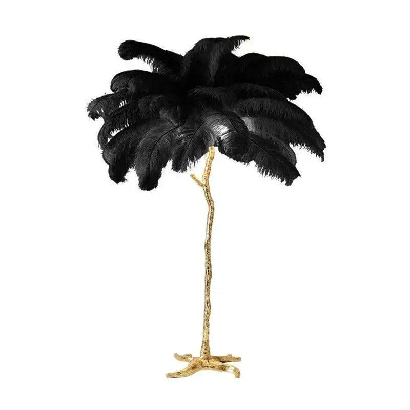 Lampadaire en Plumes d'Autruche - Luxe Nordique, Décoration Intérieure Lampa-dia
