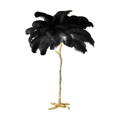 Lampadaire en Plumes d'Autruche - Luxe Nordique, Décoration Intérieure Lampa-dia
