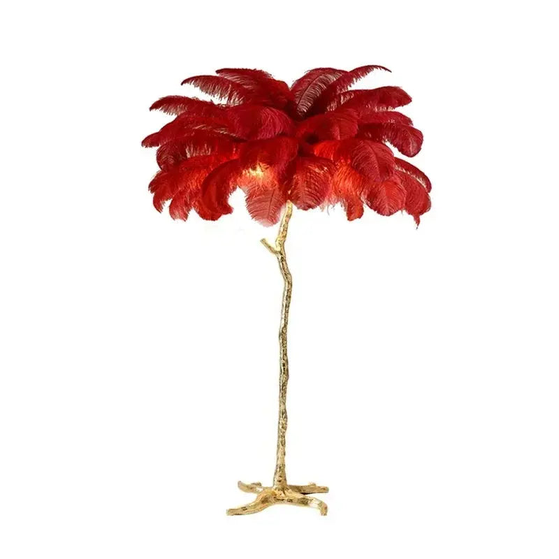 Lampadaire en Plumes d'Autruche - Luxe Nordique, Décoration Intérieure Lampa-dia