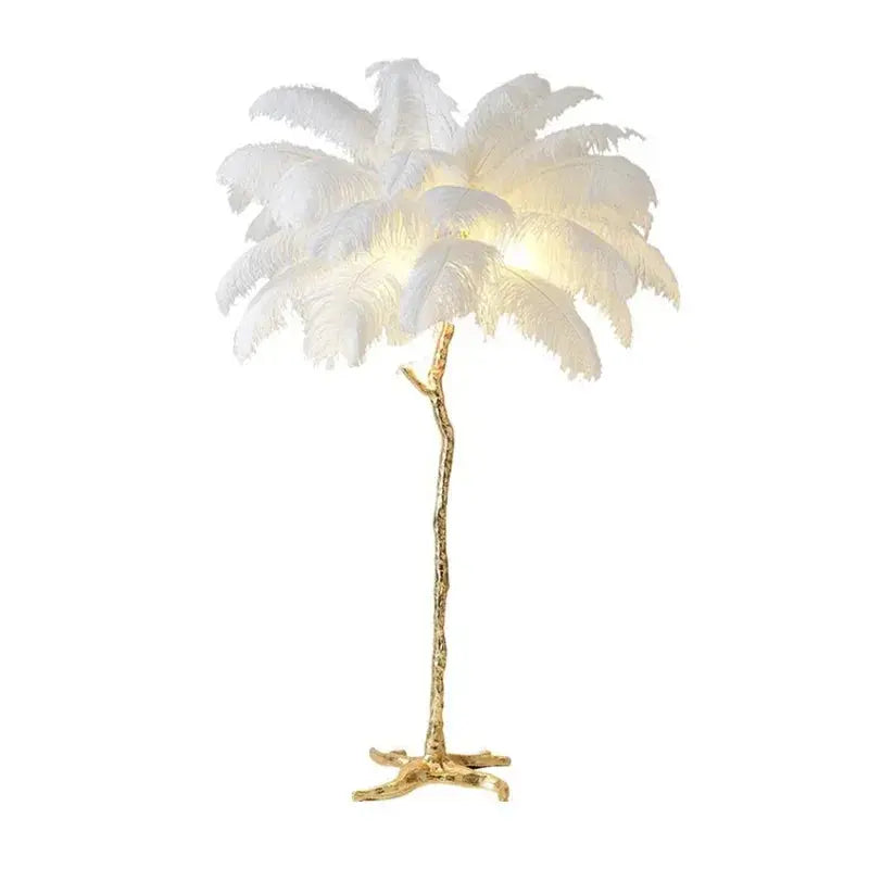 Lampadaire en Plumes d'Autruche - Luxe Nordique, Décoration Intérieure Lampa-dia