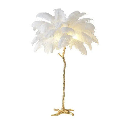 Lampadaire en Plumes d'Autruche - Luxe Nordique, Décoration Intérieure Lampa-dia
