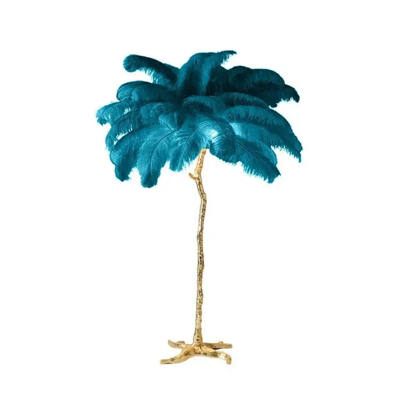 Lampadaire en Plumes d'Autruche - Luxe Nordique, Décoration Intérieure Lampa-dia