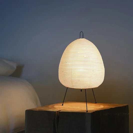 Lampe de Chevet - Traditionnelle Japonaise - Abat-jour en Papier de Riz, LED E27, 3 Couleurs Lampadia