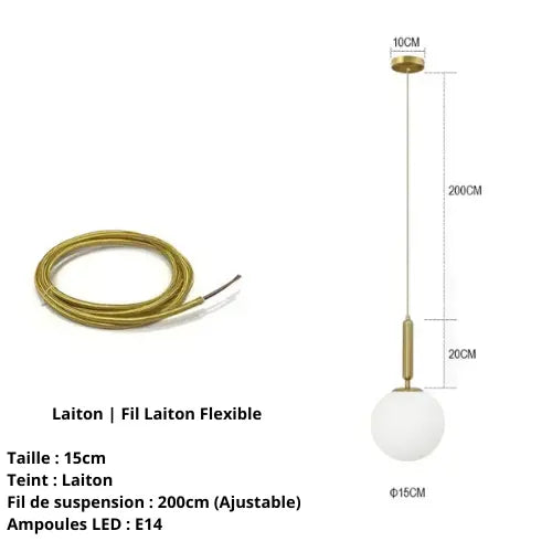 Lampe de Chevet "Perle de Lumière" - Élégance et pureté nordique Lampa-dia