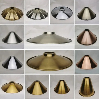 Lampe de chevet - Abat-jour de Lampe en Métal Industriel (Laiton Antique, Diverses Finitions, Trou de 42mm) Lampadia
