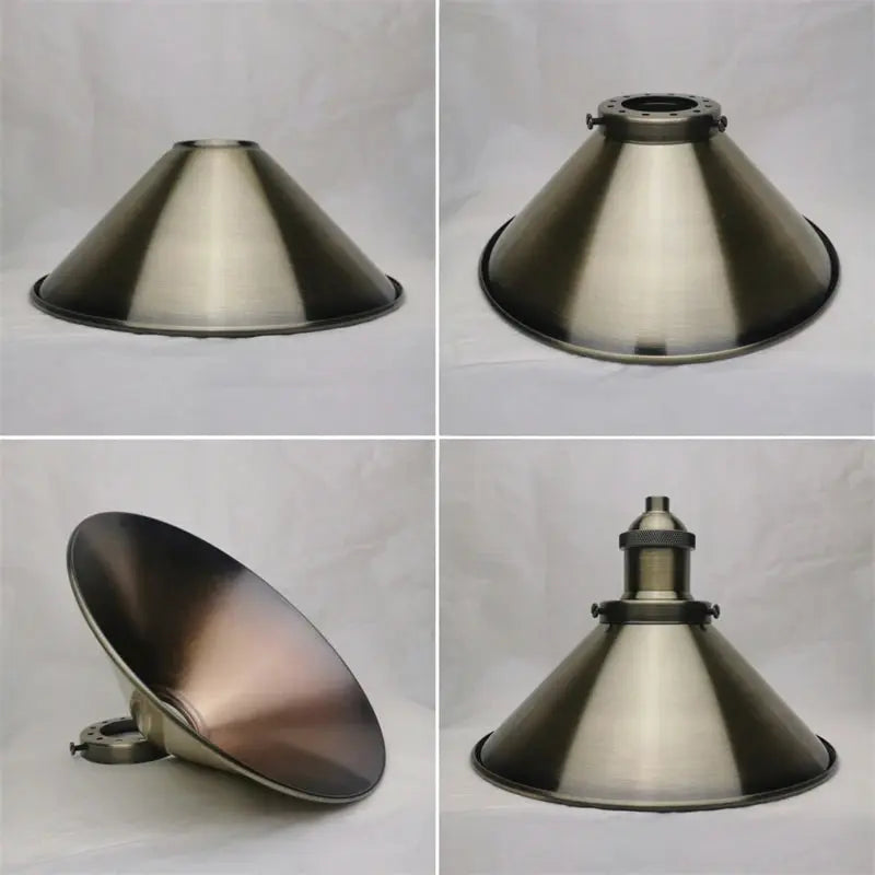 Lampe de chevet - Abat-jour de Lampe en Métal Industriel (Laiton Antique, Diverses Finitions, Trou de 42mm) Lampadia