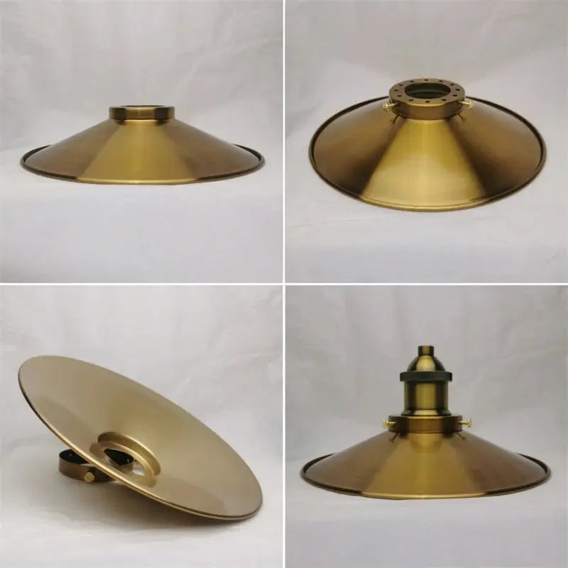 Lampe de chevet - Abat-jour de Lampe en Métal Industriel (Laiton Antique, Diverses Finitions, Trou de 42mm) Lampadia