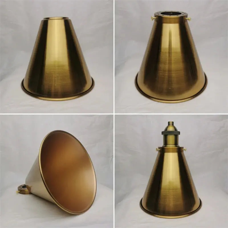Lampe de chevet - Abat-jour de Lampe en Métal Industriel (Laiton Antique, Diverses Finitions, Trou de 42mm) Lampadia