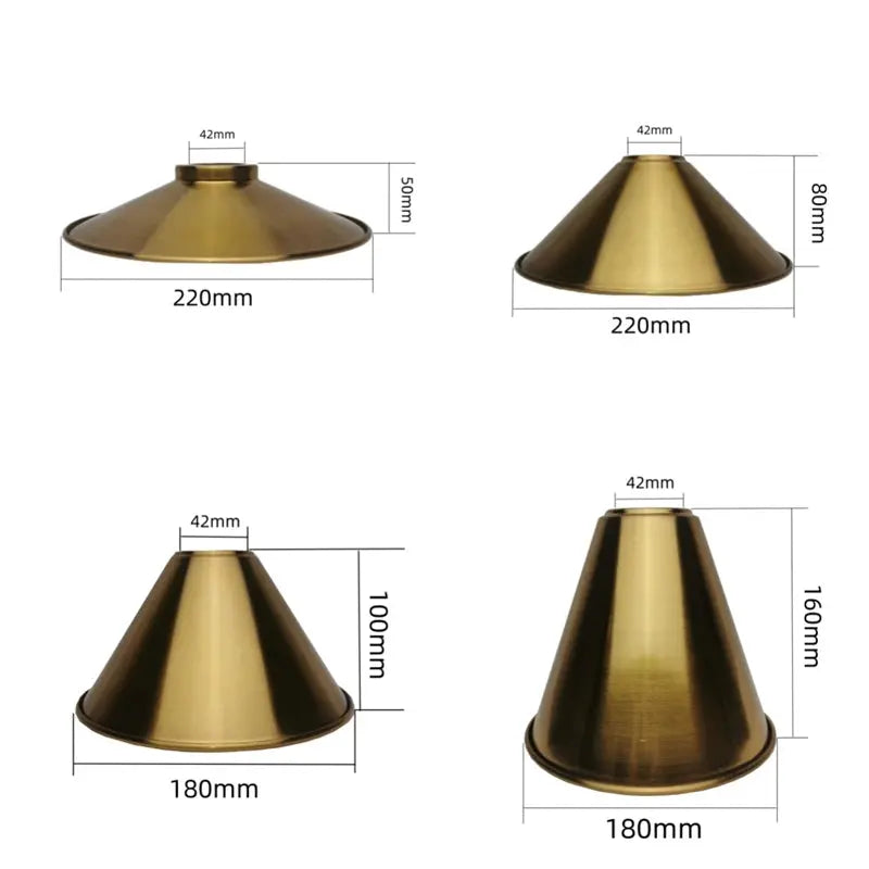 Lampe de chevet - Abat-jour de Lampe en Métal Industriel (Laiton Antique, Diverses Finitions, Trou de 42mm) Lampadia