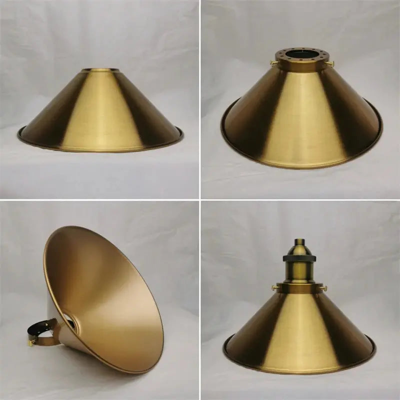 Lampe de chevet - Abat-jour de Lampe en Métal Industriel (Laiton Antique, Diverses Finitions, Trou de 42mm) Lampadia