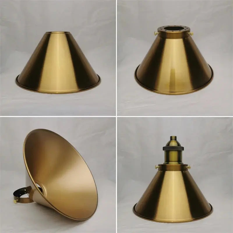 Lampe de chevet - Abat-jour de Lampe en Métal Industriel (Laiton Antique, Diverses Finitions, Trou de 42mm) Lampadia