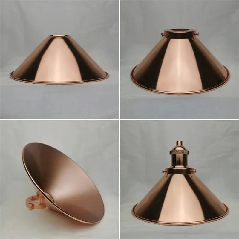 Lampe de chevet - Abat-jour de Lampe en Métal Industriel (Laiton Antique, Diverses Finitions, Trou de 42mm) Lampadia
