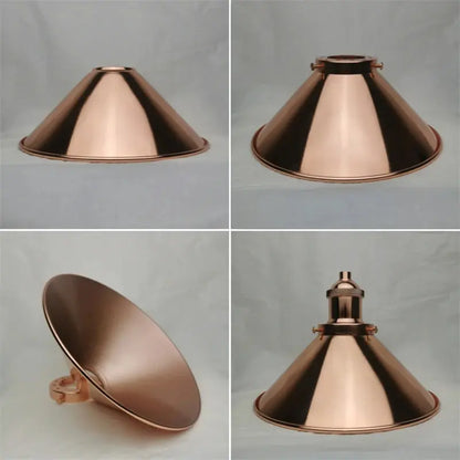 Lampe de chevet - Abat-jour de Lampe en Métal Industriel (Laiton Antique, Diverses Finitions, Trou de 42mm) Lampadia