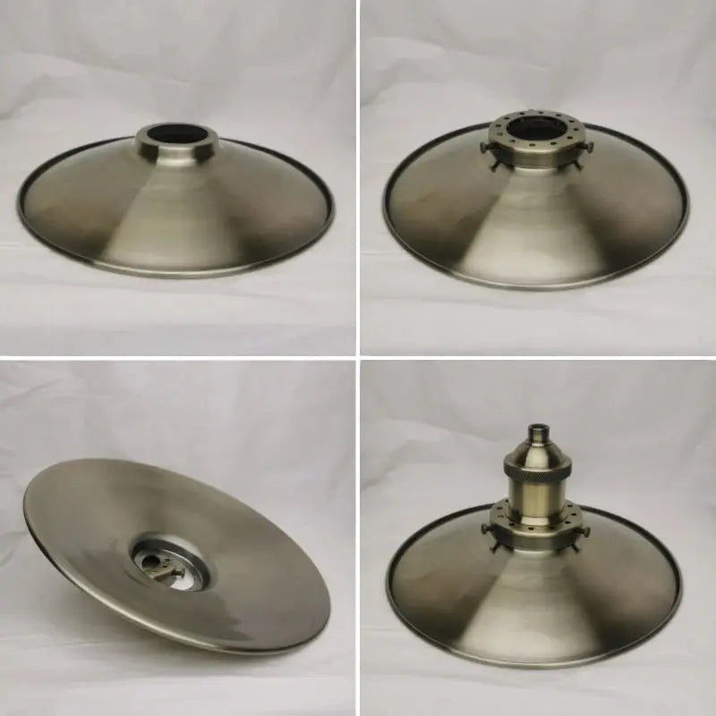 Lampe de chevet - Abat-jour de Lampe en Métal Industriel (Laiton Antique, Diverses Finitions, Trou de 42mm) Lampadia