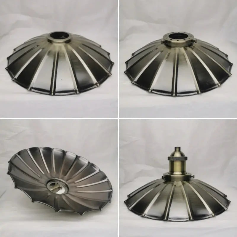 Lampe de chevet - Abat-jour de Lampe en Métal Industriel (Laiton Antique, Diverses Finitions, Trou de 42mm) Lampadia