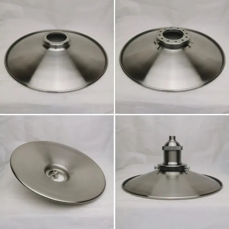Lampe de chevet - Abat-jour de Lampe en Métal Industriel (Laiton Antique, Diverses Finitions, Trou de 42mm) Lampadia