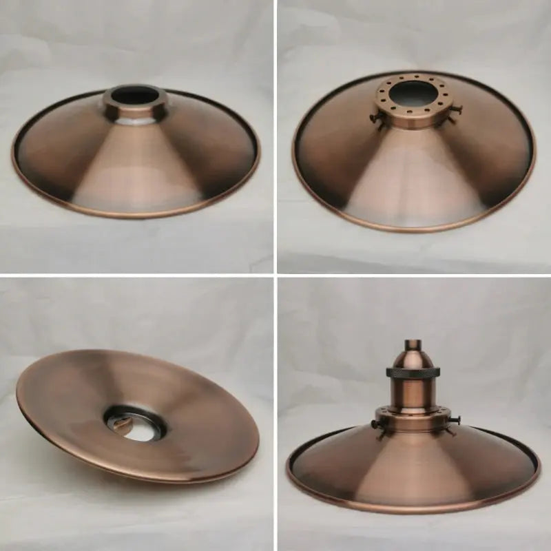 Lampe de chevet - Abat-jour de Lampe en Métal Industriel (Laiton Antique, Diverses Finitions, Trou de 42mm) Lampadia