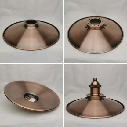 Lampe de chevet - Abat-jour de Lampe en Métal Industriel (Laiton Antique, Diverses Finitions, Trou de 42mm) Lampadia